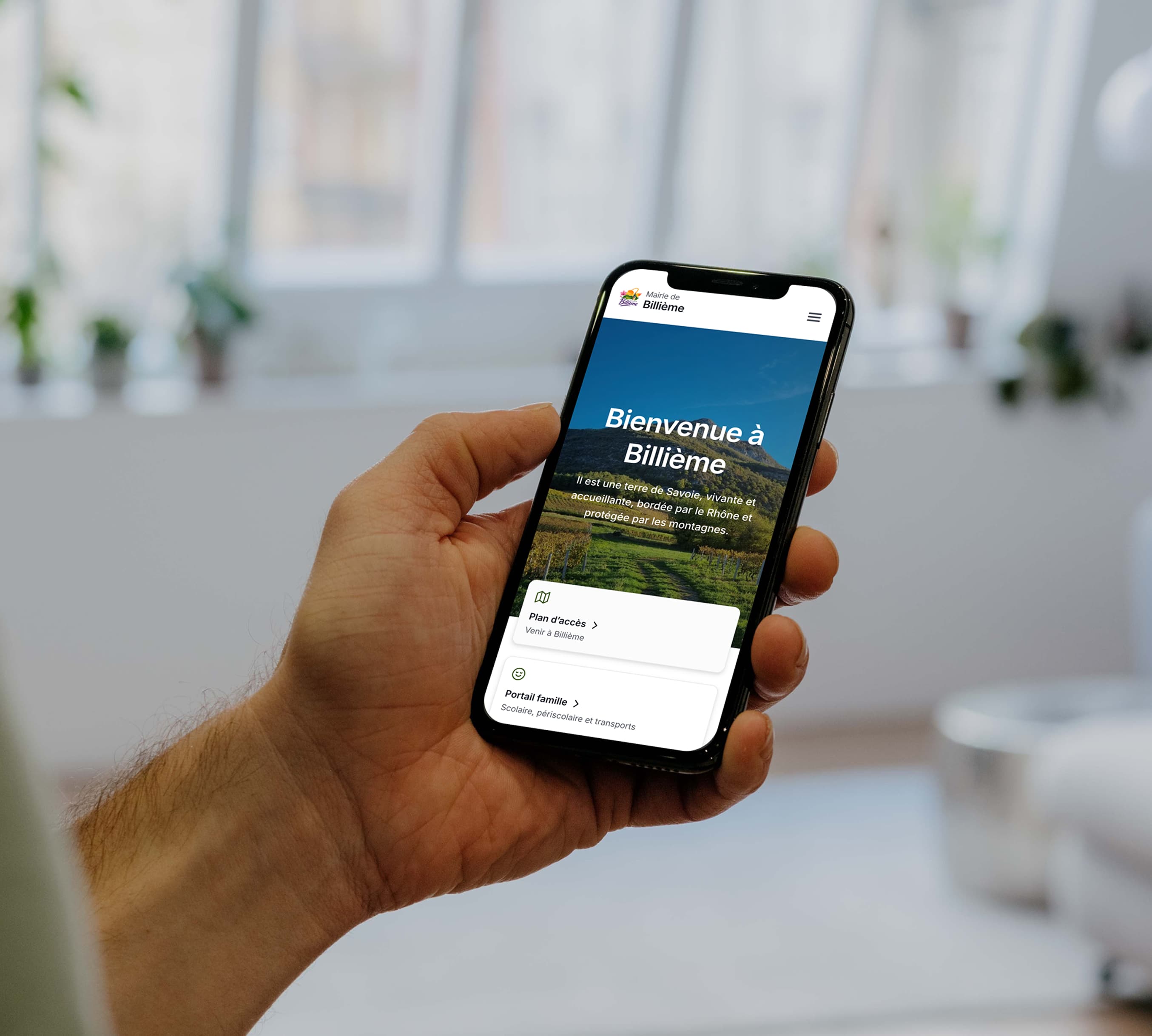 Aperçu du site sur mobile