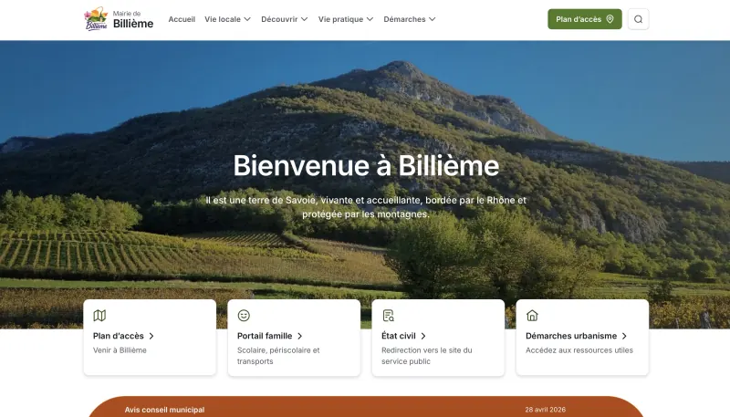 Nouveau site de la mairie de Billième