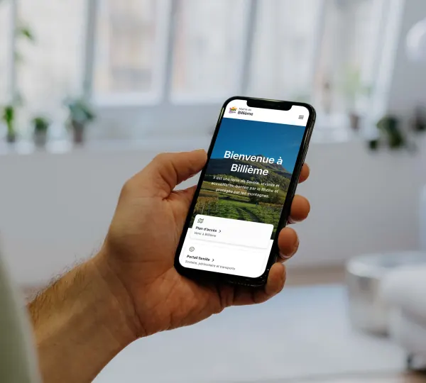 Aperçu du site sur mobile